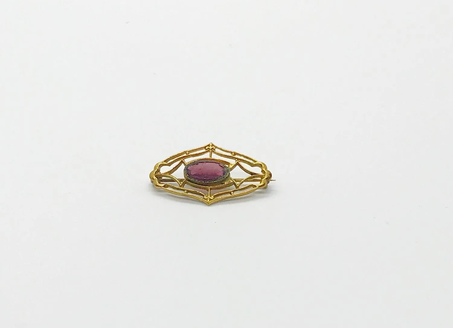 Vintage Brooch with Oval Purple Stone