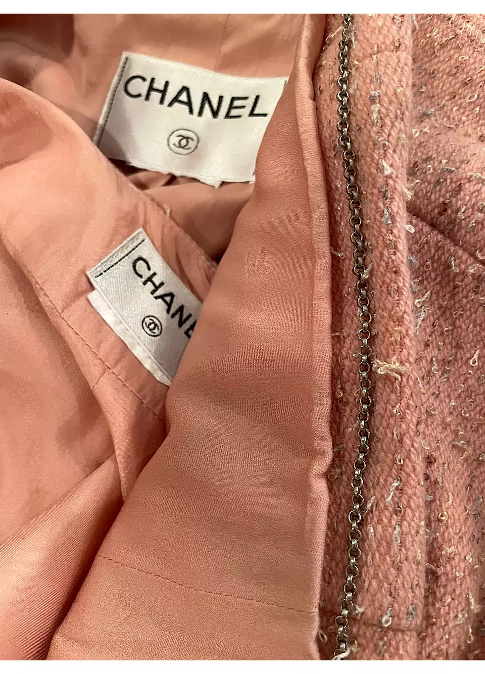 Vintage Chanel 99A 1999 Fall Pink Skirt Suit US 6/8