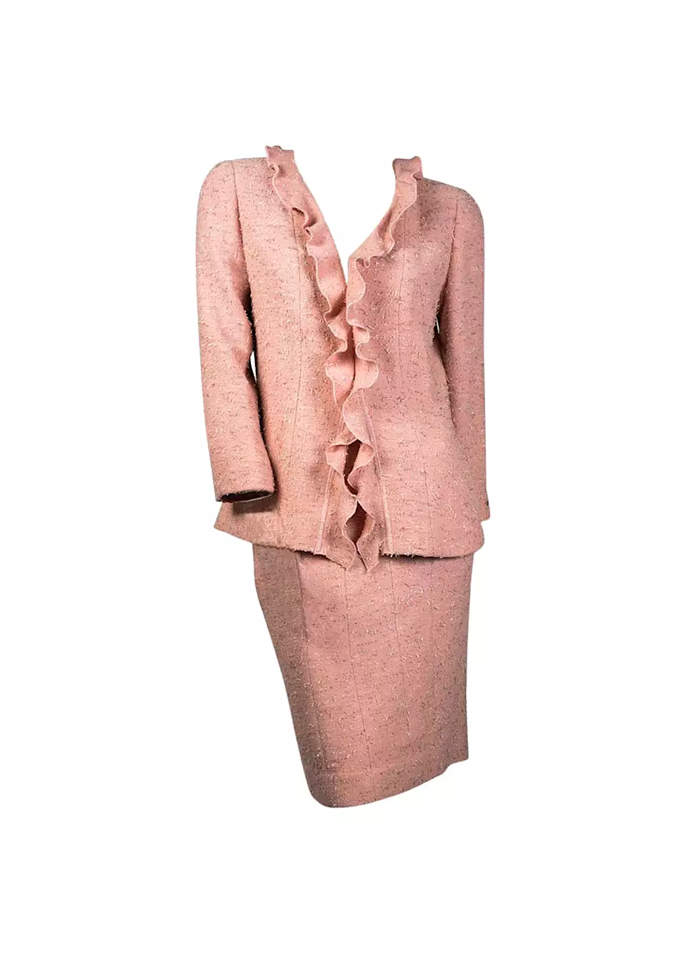 Vintage Chanel 99A 1999 Fall Pink Skirt Suit US 6/8