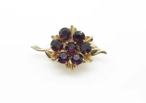 Vintage Spinning Brooch with Purple Stones