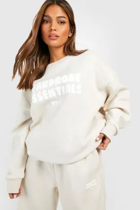 Wardrobe Essentials Slogan Sweater Tracksuit