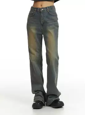 Washed Slim Fit Bootcut Jeans CJ431