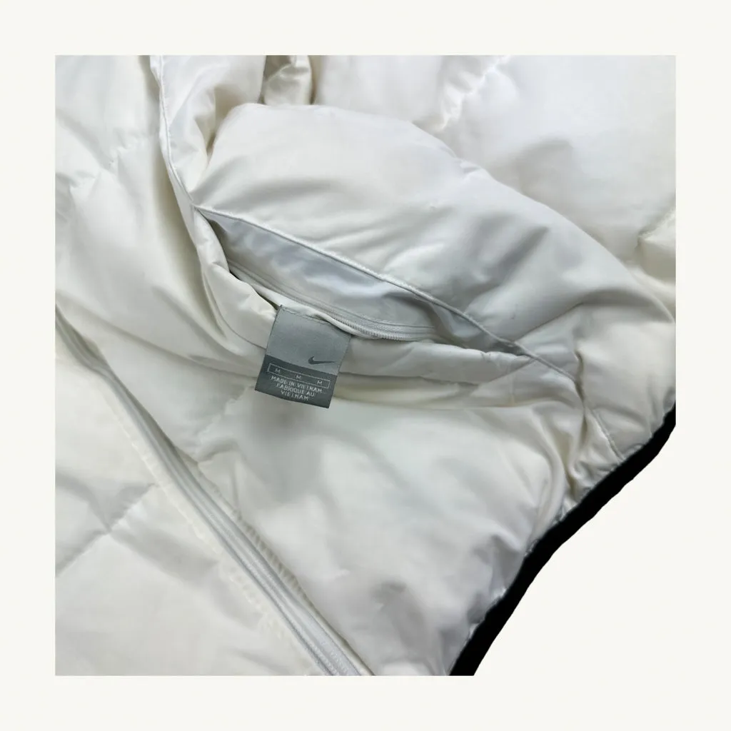 White y2ks NIKE Reversible Puffer Jacket Coat (M)