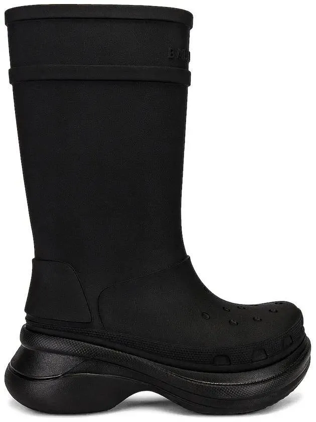 Women's Crocs Rubber Long Boots Black