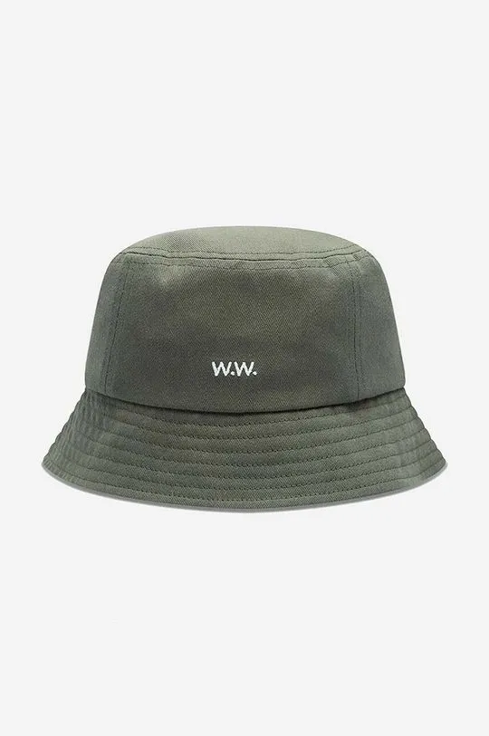 Wood Wood cotton hat Ossian Bucket Hat 12240817-7083 BLACK green color