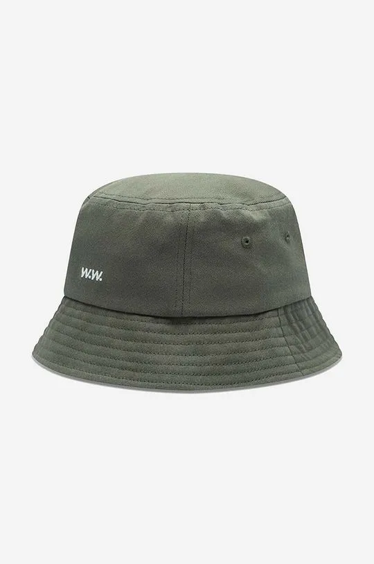 Wood Wood cotton hat Ossian Bucket Hat 12240817-7083 BLACK green color