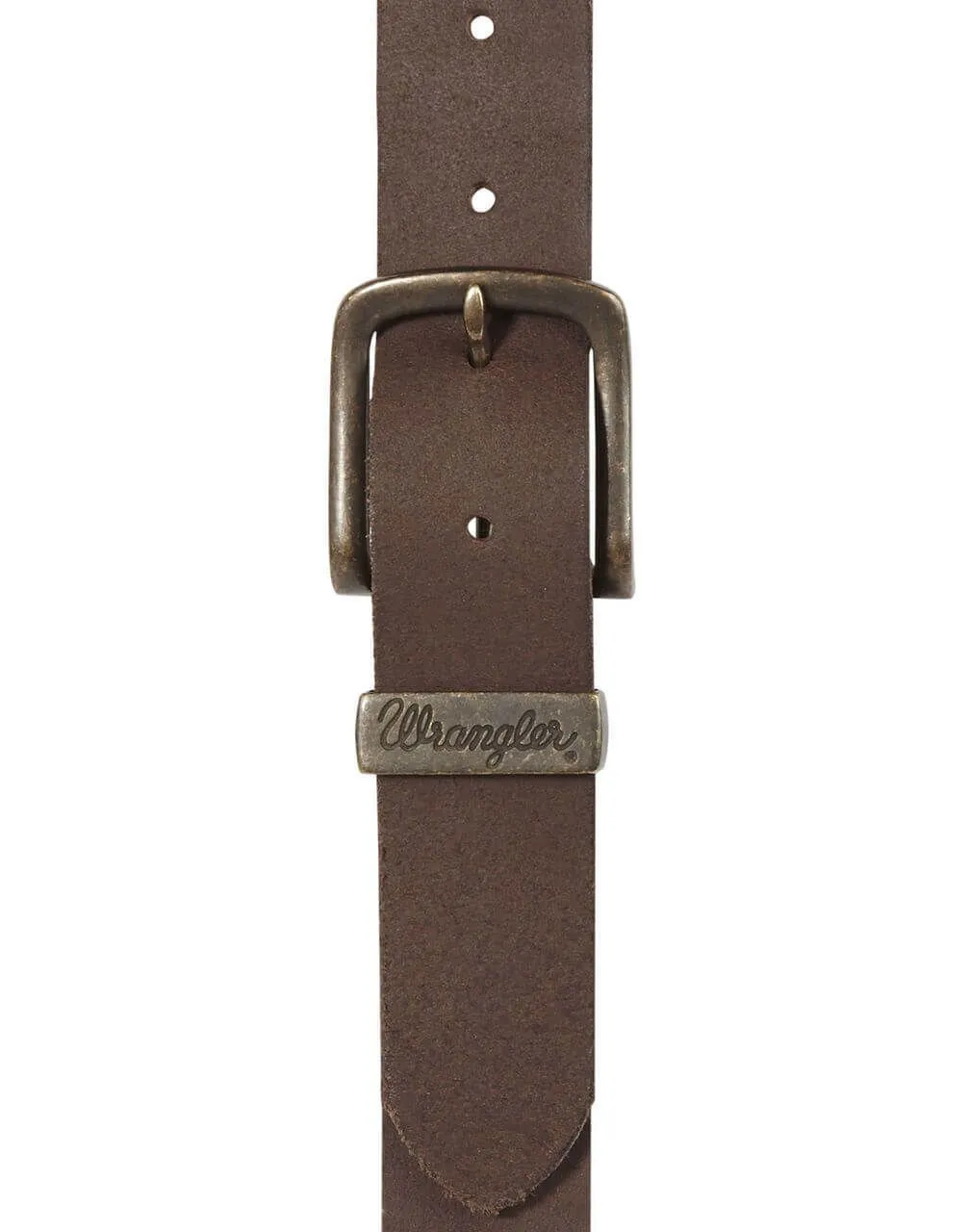 Wrangler Basic Leather Metal Loop Belt Brown