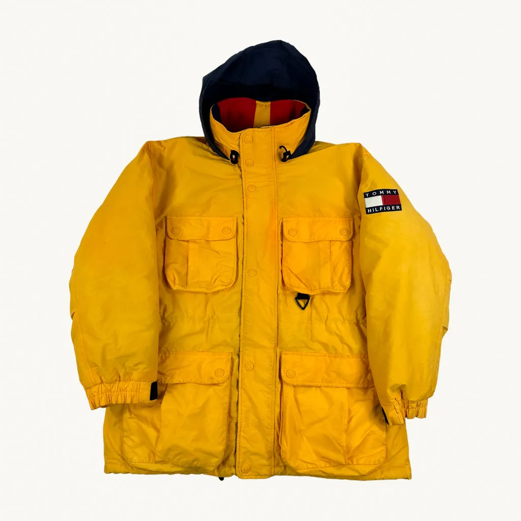 Yellow 90s Tommy Hilfiger Sailing Puffer Jacket Coat (XL)