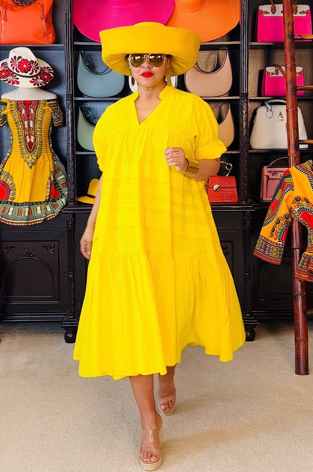 Yellow Oversized Loose Fitting Dress