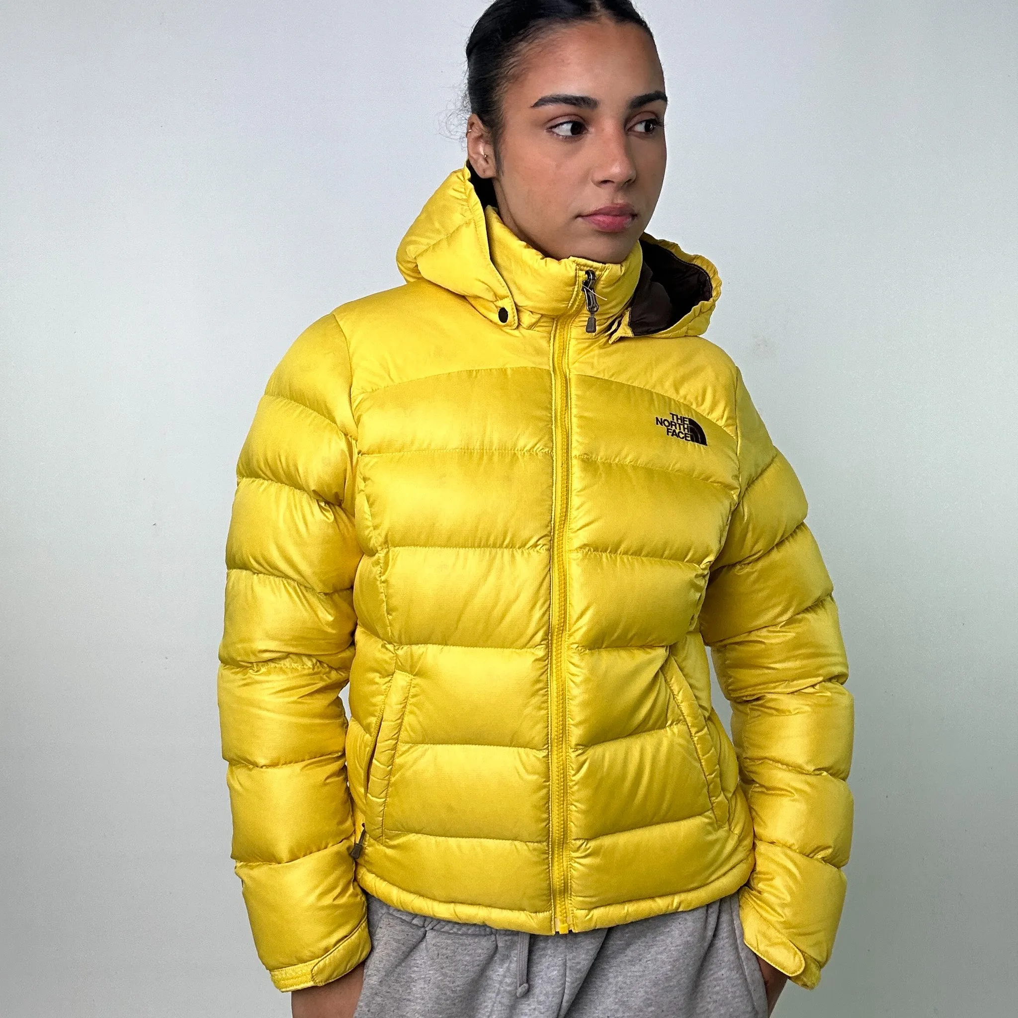 Yellow y2ks The North Face Puffer 700 Series Jacket Coat (M)