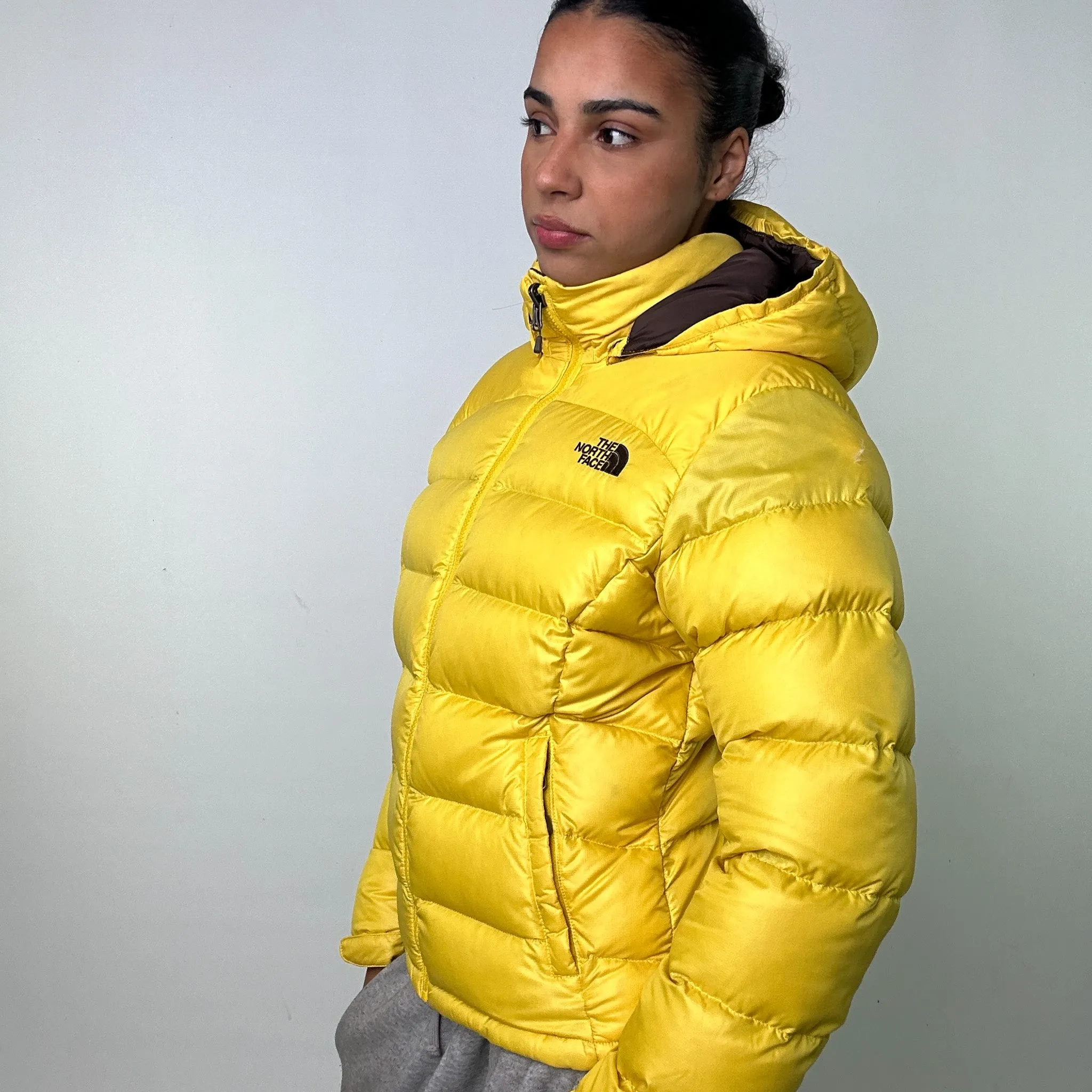 Yellow y2ks The North Face Puffer 700 Series Jacket Coat (M)