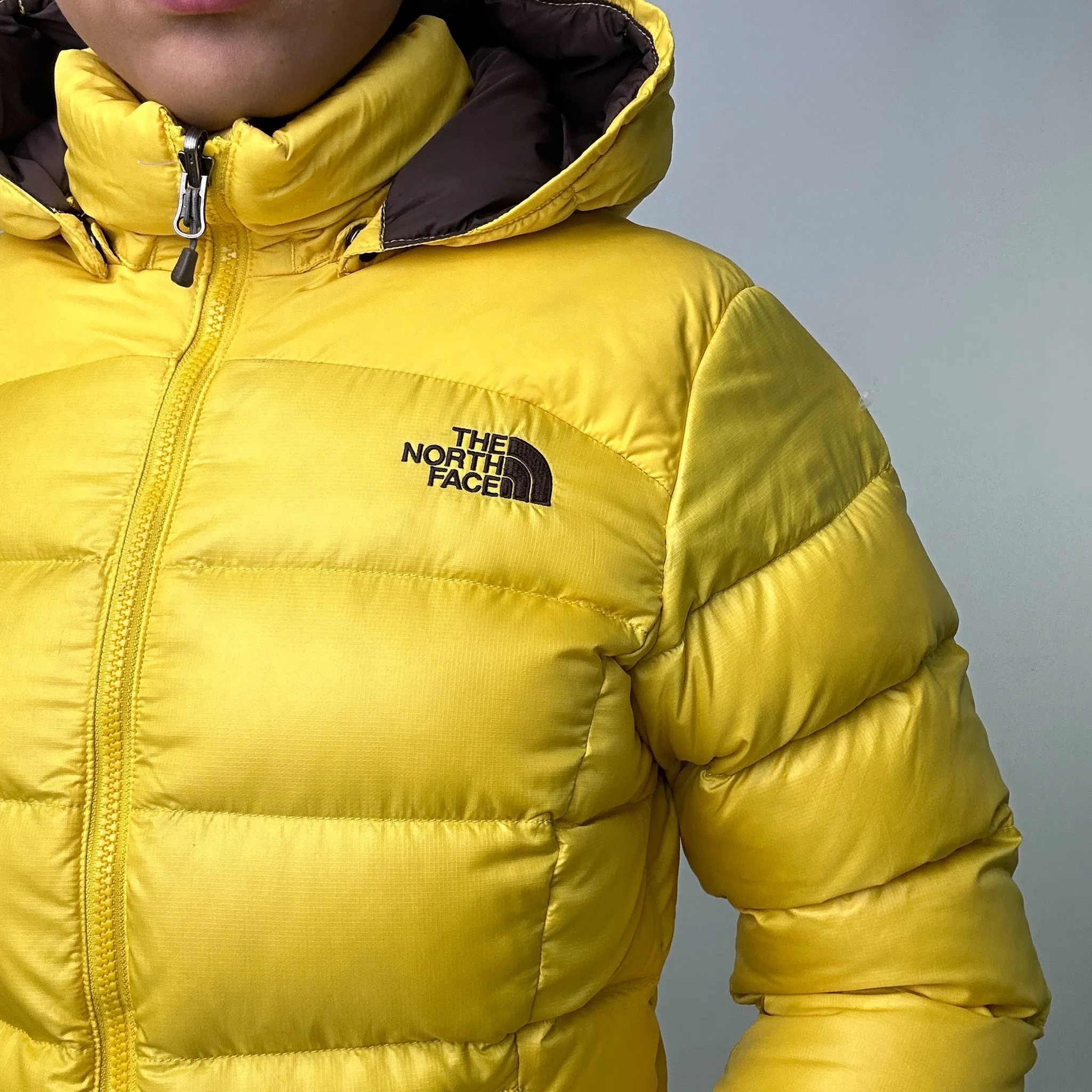 Yellow y2ks The North Face Puffer 700 Series Jacket Coat (M)