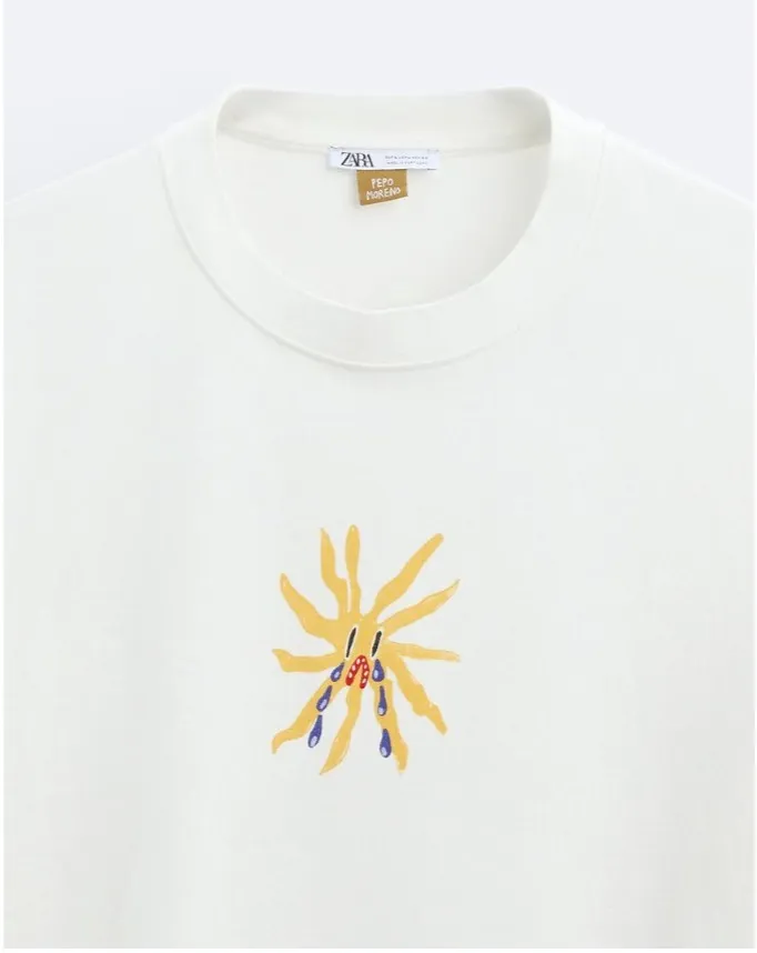 ZARA  |Cotton Short Sleeves T-Shirts