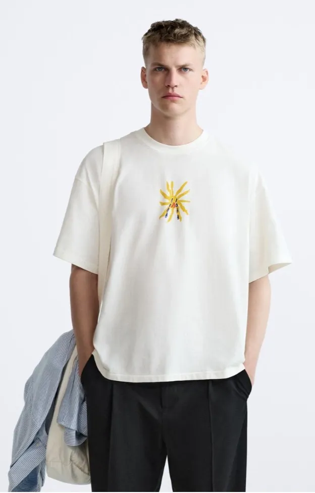 ZARA  |Cotton Short Sleeves T-Shirts